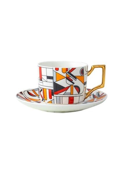 Yaratıcı Kemik Çini Kahve Fincanı Daire Seti Ev Seramik Süt Çay Kupa Öğleden Sonra Çay Fincanı Seti Çiçek Espresso Latte Bardak | Kahve Kupası ve Amp;tabak Setleri (Yurt Dışından)