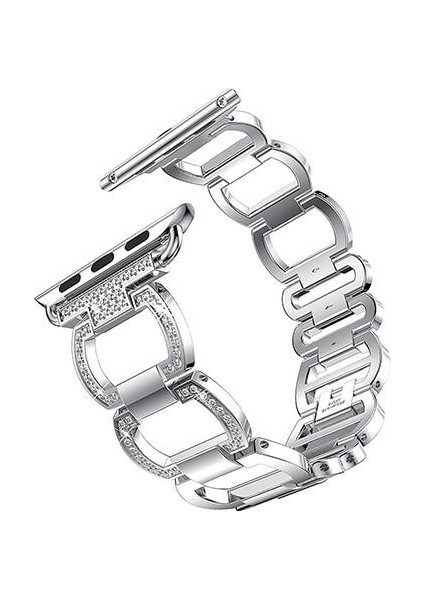 Lüks Metal Elmas Bilezik Apple Watch Band Için Iwatch Paslanmaz Çelik Döngü Bilek Kayışı | Izle Bantları (Yurt Dışından)