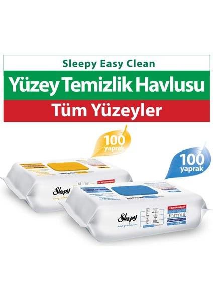 Easy Clean Arap Sabunu + Çamaşır Suyu Katkılı Yüzey Temizlik Havlusu 100+100(200 Yaprak)