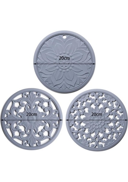 3 Adet / Takım Silikon Trivet Mat Kaymaz Bardaklar Sıcak Pot Tutucu Sıcak Pedleri Masa Mutfak Için Sıcak Pedler Mutfak Aksesuarları | Mats & Amp;pedler (Mavi) (Yurt Dışından)