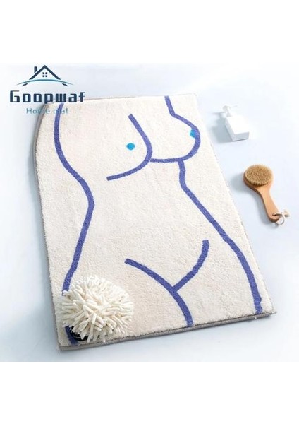 Çok Boyutlu Avrupa Tarzı Yaratıcı Soyut Kaymaz Su Emici Kat Mat Eğlenceli Banyo Kapı Mat Makinesi Yıkanabilir Ayak Mat | Mat (40 * 60 Cm) (Yurt Dışından)
