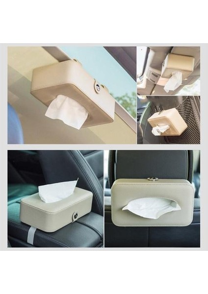 Araba Visor Doku Tutucu Pu Doku Tutucu Araba Çok Fonksiyonlu Maske Raf Sunroof Deri Doku Kutusu Aksesuarları | Doku Kutuları (Yurt Dışından)