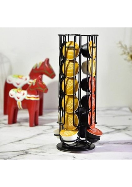 24 Cups Dönebilen Kahve Pod Tutucu Kapsül Ekran Için Kapsül Raf Paslanmaz Çelik Kule Standı Depolama Rafları | Duvar Takımları Setleri (Yurt Dışından)