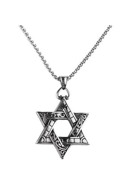 Trendy Retro Çift Taraflı Altı Sivri Yıldız Kolye Moda Vahşi Öğrenci Necklac Kişiselleştirilmiş Titanyum Çelik Erkekler Punk Accessori | Zincir Kolyeler (Yurt Dışından)