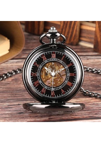 Vintage Siyah Vinç Kuşlar Hollow Mekanik El Sarma Cebi Erkek Antika Cep Kolye Manuel Mekanizma Saati Hediyeler | Cep ve Amp;fob Saatler (Yurt Dışından) modelleri
