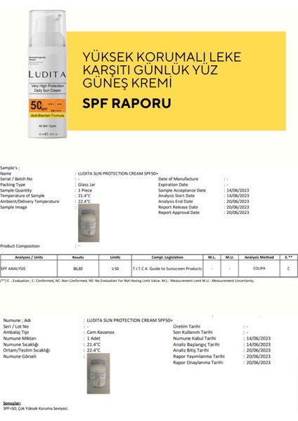 Ludita Yüksek Korumalı, Leke Karşıtı, Günlük Yüz Güneş Kremi