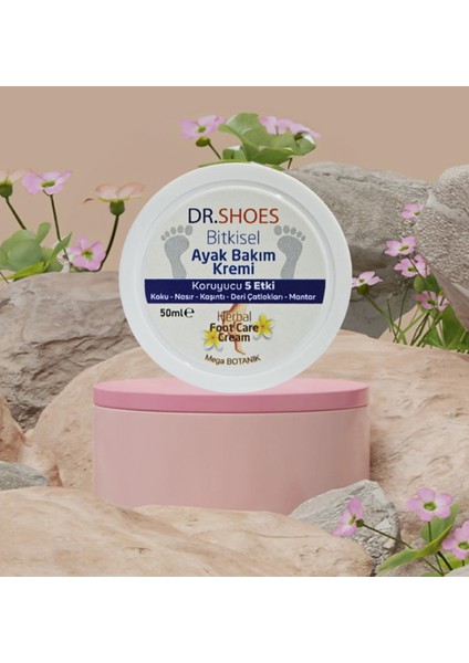 DR.SHOES Bitkisel Ayak Bakım Kremi - Ayak Koku Karşıtı Krem 50 ml Koruyucu 5 Etki 6 Adet