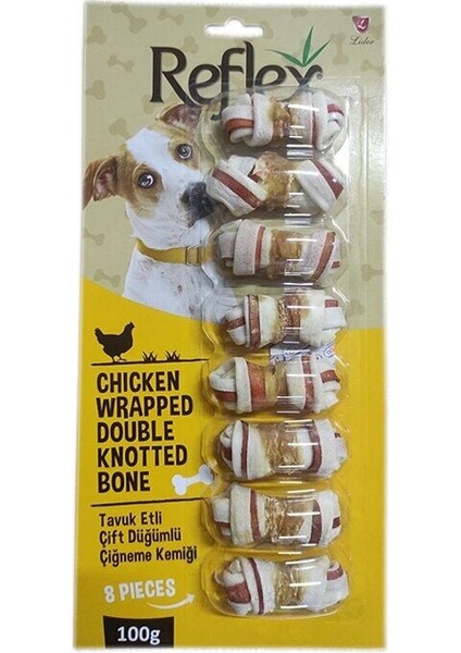 Tavuk Etli Çift Düğüm Kemik 8'li 100 G