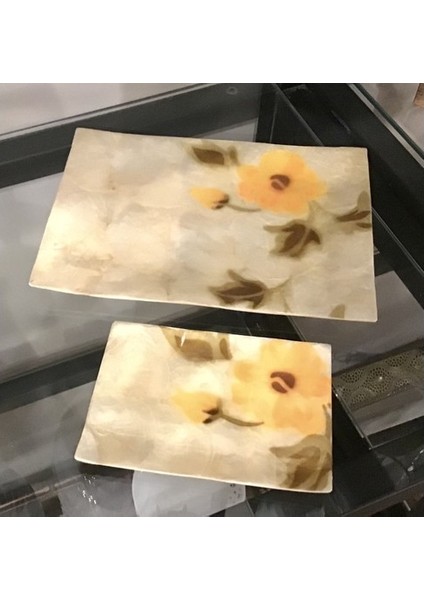 Sedef Çiçekli 2’li Tabak 15*10/25*17