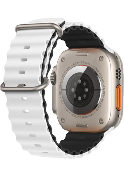 Apple Watch 38-40-41MM Krd-28 Ocean Çift Renkli Beyaz Kordon