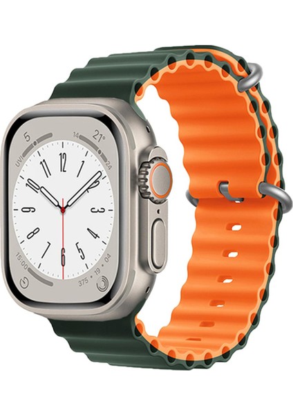 Apple Watch 38-40-41MM Krd-28 Ocean Çift Renkli Haki Kordon fiyatları
