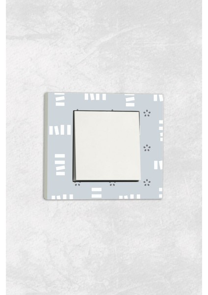 Markcat Grano Uv Baskılı Desenli Beyaz Tekli Dekoratif Anahtar Priz + Çerçeve Set