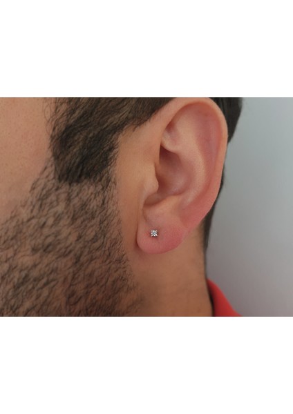 0,04 Karat Pırlanta Tektaş Erkek Küpesi 0423E0061