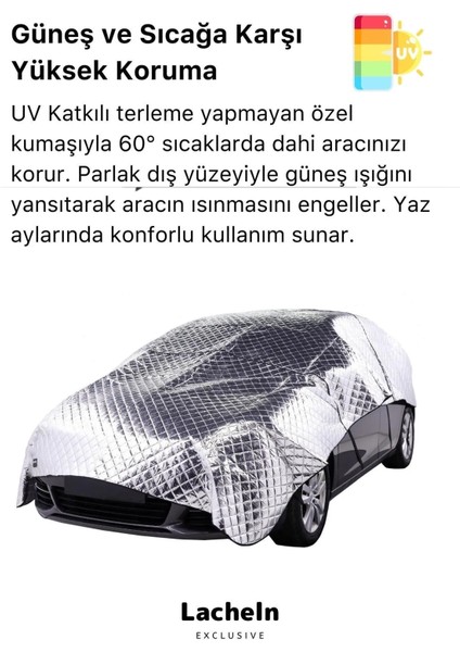 4 Katlı Deluxe Serisi Hatchback Modeli Dolu & Güneş Için Koruma Örtüsü Dolusavar Hullcar Örtü Darbe Emici Koruyucu Araba Brandası