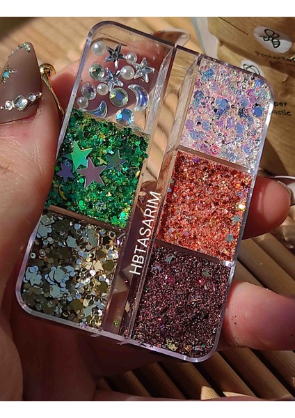 Glitter Simli Far Jel Palet+Yüz Taşı