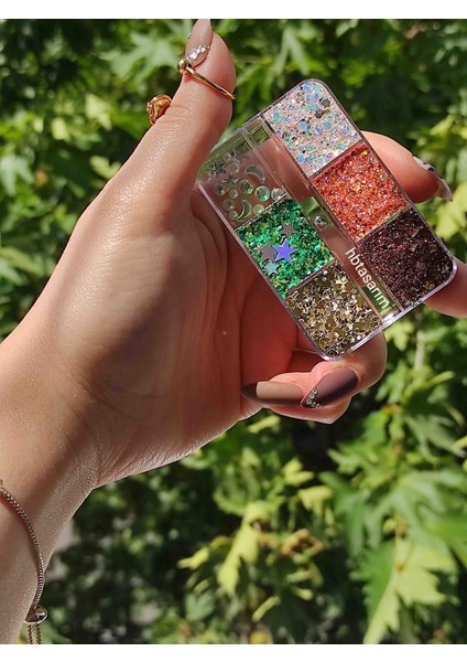 Glitter Simli Far Jel Palet+Yüz Taşı