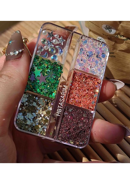 Glitter Simli Far Jel Palet+Yüz Taşı