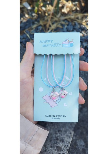 Hello Kitty Face Kalpli 2 Li Best Friends Bf Arkadaşlık Kolye Aksesuar Şık Takı fiyatları