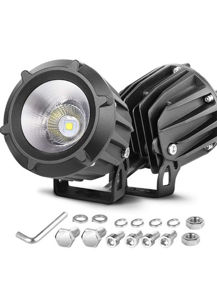 30W Yuvarlak Tek Ledli Sis Farı Off Road Çalışma Tekne Lambası JG02