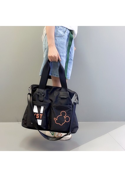 Moda Rahat Büyük Çanta Oxford Kumaş Baskılı Omuzdan Askili Çanta Basit Tote Çanta Tüm Maç Çanta Omuzdan Askili Çanta (Yurt Dışından)
