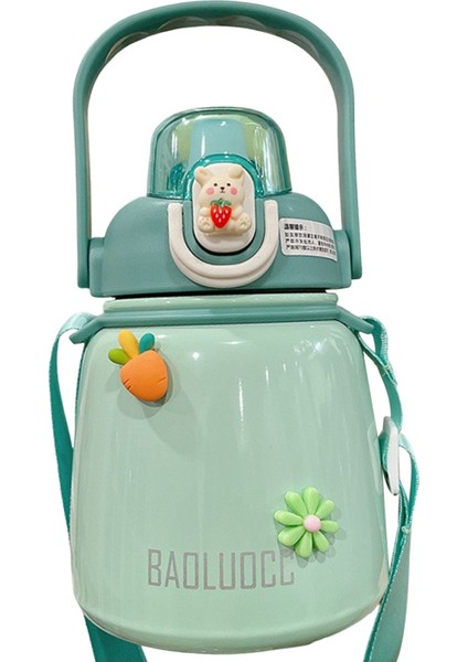 Peighusill 650ML Sevimli Desenli Sızdırmaz Su Matarası - Yeşil (Yurt Dışından)