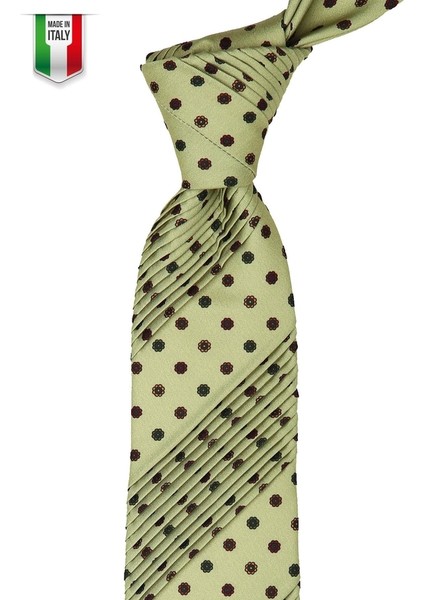 Yeşil Motif Desen Piliseli Kravat CRK30