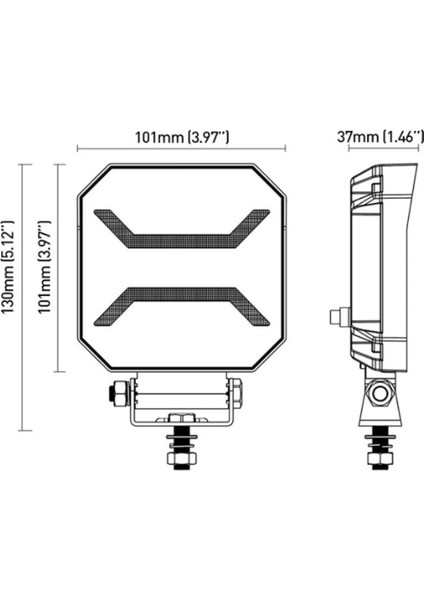 15W Kare 10 Ledli Beyaz – Amber Sis Farı Off Road Çalışma Tekne Lambası JIANG02