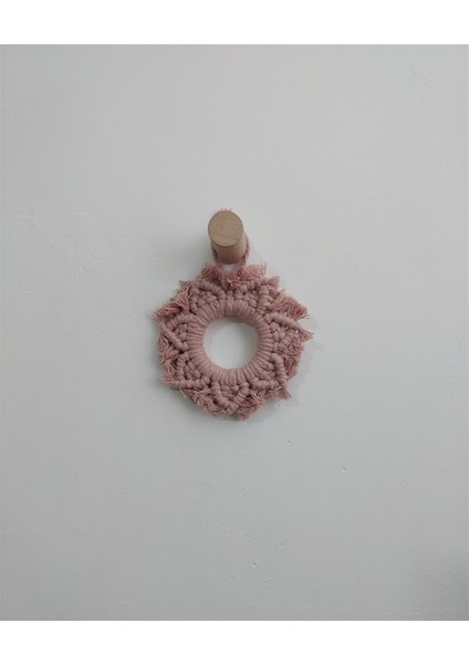 Makrome Kartanesi Duvar Süsü-Pembe fiyatları