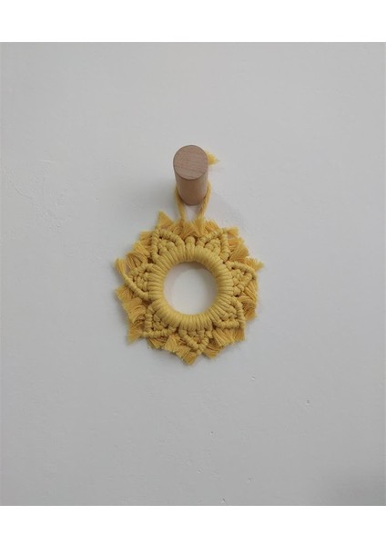 Makrome Kartanesi Duvar Süsü-Sarı