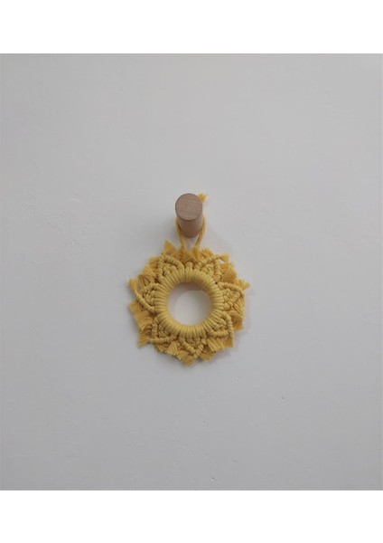 Makrome Kartanesi Duvar Süsü-Sarı fiyatları