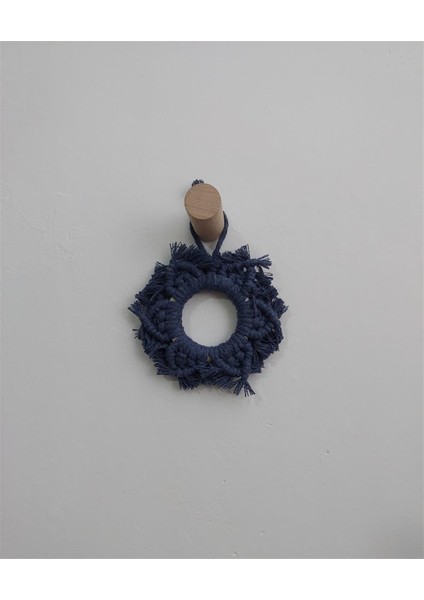 Makrome Kartanesi Duvar Süsü-Lacivert