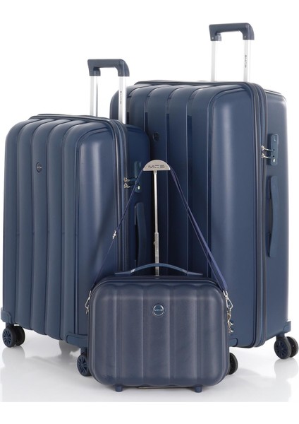 Polipropilen 3'lü Valiz Seti Büyük & Orta & Makyaj V305