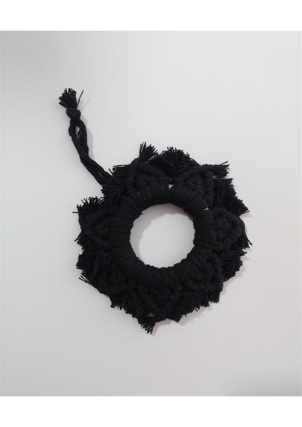 Makrome Kartanesi Duvar Süsü-Siyah