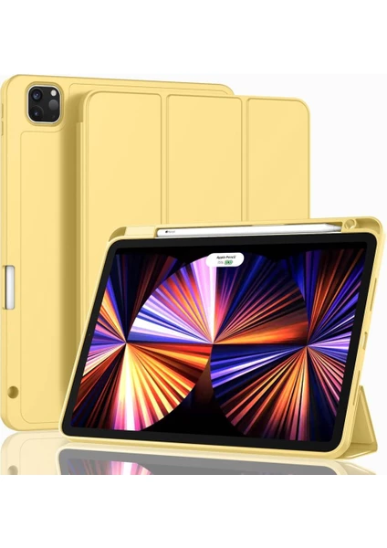 Apple iPad Pro 12.9 4. Nesil ve 3. Nesil Kılıf Pen Charge Kalem Bölmeli 2018 - 2020