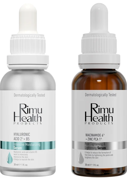 Rimu Health Products Kuru ve Sivilcelenmeye Meyilli Ciltlere Özel Nemlendiricili Cilt Bakım Seti 30ML + 30ML RM000132