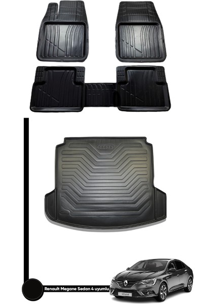 Renault Symbol 2013 ve Sonrası Oto Paspas ve Bagaj Havuzu Double Ikili Set