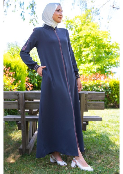 Biye Detaylı Antrasit Ferace modelleri