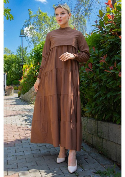 Kat Kat Elbise Kahverengi modelleri
