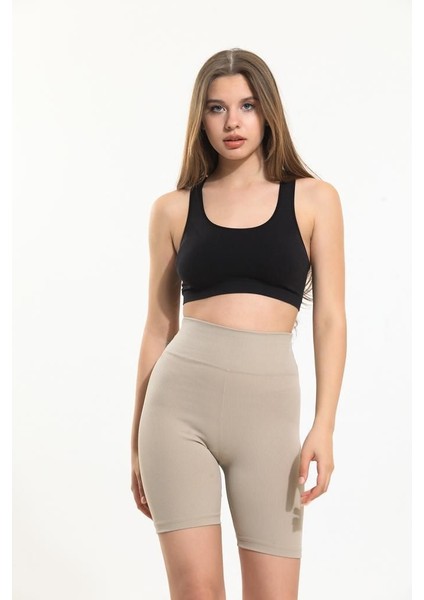 Kadın Fitilli Toparlayıcı Biker Tayt DV005110 fırsatları