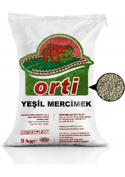 Orti Yeşil Mercimek 5 Kg.