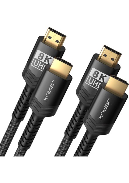 8k UHD Uzun HDMI Kablosu 48GBPS Yüksek Hızlı HDMI 2.1 Örgülü Oyuncu Kablo 4K 120Hz 144Hz 8k 60Hz Dinamik Hdr Dts:x 1080P 3D Earc Dizüstü Bilgisayar UHD Tv Oyun Monitörü Ps5 Ps4 Uyumlu CV0011