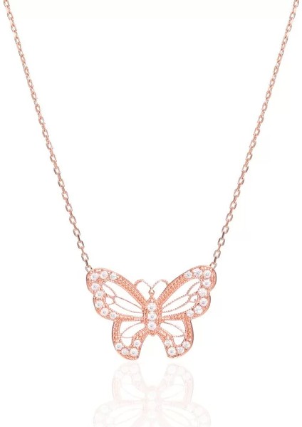 925 Ayar Gümüş Taşlı Kelebek Kolye modelleri