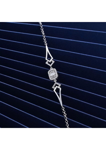925 Ayar Gümüş Zirkon Taşı Süslemeli Baget Bileklik Silver modelleri