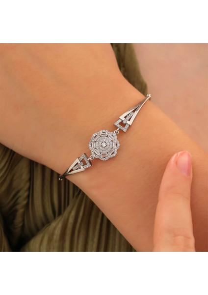 925 Ayar Zirkon Taşı Süslemeli Gümüş Bileklik Silver fiyatları