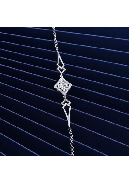 925 Ayar Gümüş Zirkon Taşı Süslemeli Modern Bileklik Silver modelleri