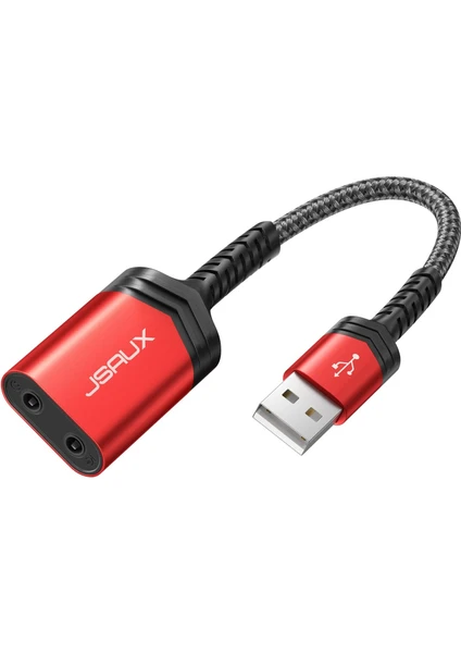 JSAUX Harici Stereo Ses Kartı, Windows, MAC, PC, Dizüstü Bilgisayar, Masaüstü Bilgisayarlar, PS3, PS5 ile Uyumlu USB - 5,4 mm Jack Ses Adaptörü CM0025