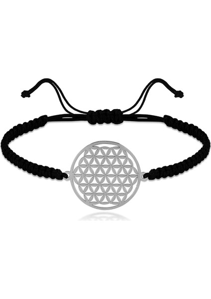 925 Ayar Gümüş Yaşam Çiçeği Makrome Bileklik