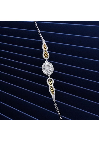 925 Ayar Zirkon Taşlı Elips Bileklik Silver modelleri