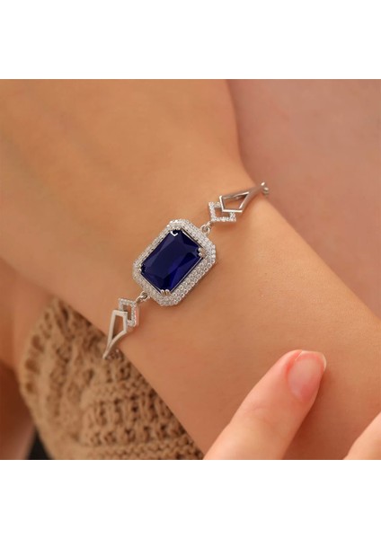 925 Ayar Gümüş Zirkon Taşlı Damla Motifli Bileklik Silver fiyatları