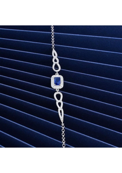 925 Ayar Gümüş Zirkon Taşlı Damla Motifli Bileklik Silver modelleri